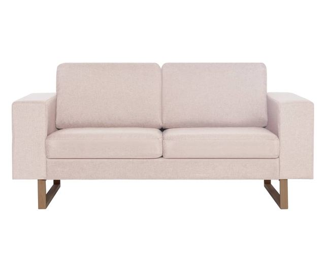 Sada pohovek, 2 kusy, krémová, textilní materiál