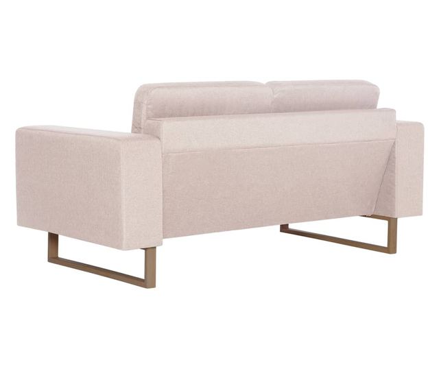 Sada pohovek, 2 kusy, krémová, textilní materiál