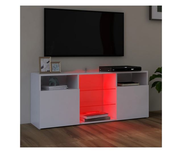TV ormarić s LED svjetlima bijeli 120 x 30 x 50 cm