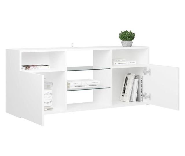 TV ormarić s LED svjetlima bijeli 120 x 30 x 50 cm