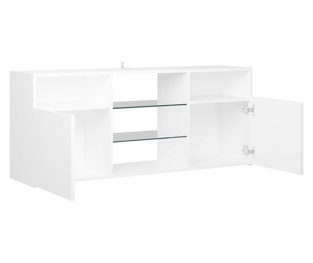TV ormarić s LED svjetlima bijeli 120 x 30 x 50 cm