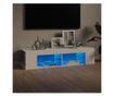 TV ormarić s LED svjetlima bijeli 135 x 39 x 30 cm