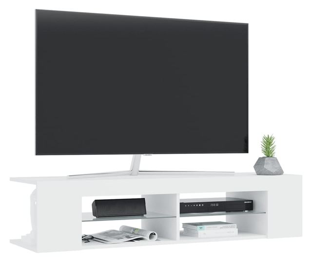 TV ormarić s LED svjetlima bijeli 135 x 39 x 30 cm