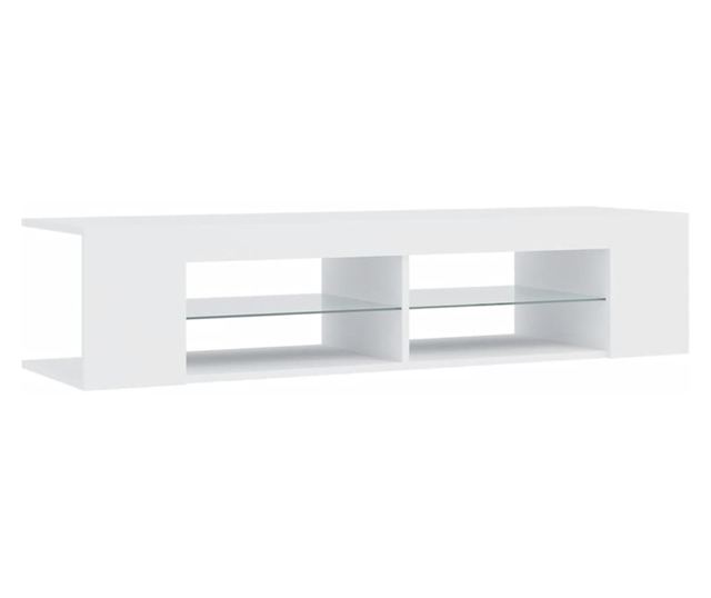 TV ormarić s LED svjetlima bijeli 135 x 39 x 30 cm