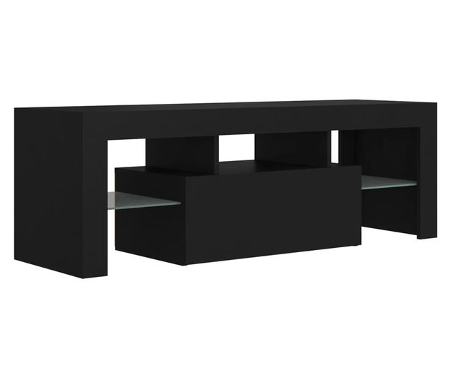 TV ormarić s LED svjetlima crni 120 x 35 x 40 cm