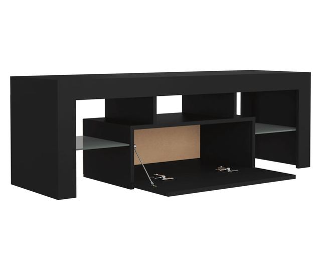 TV ormarić s LED svjetlima crni 120 x 35 x 40 cm