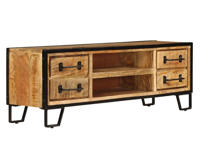 TV komoda s ladicama, 120 x 30 x 40 cm, masivno drvo manga