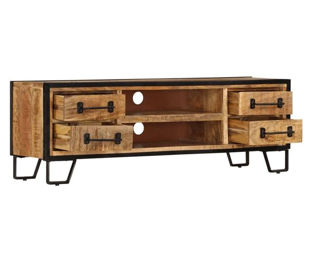 TV komoda s ladicama, 120 x 30 x 40 cm, masivno drvo manga