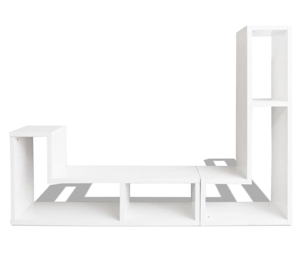 VidaXL Dvostruki TV kabinet L-oblik bijeli - 9