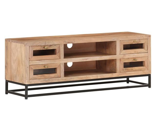 tömör akácfa TV-szekrény 110 x 30 x 40 cm