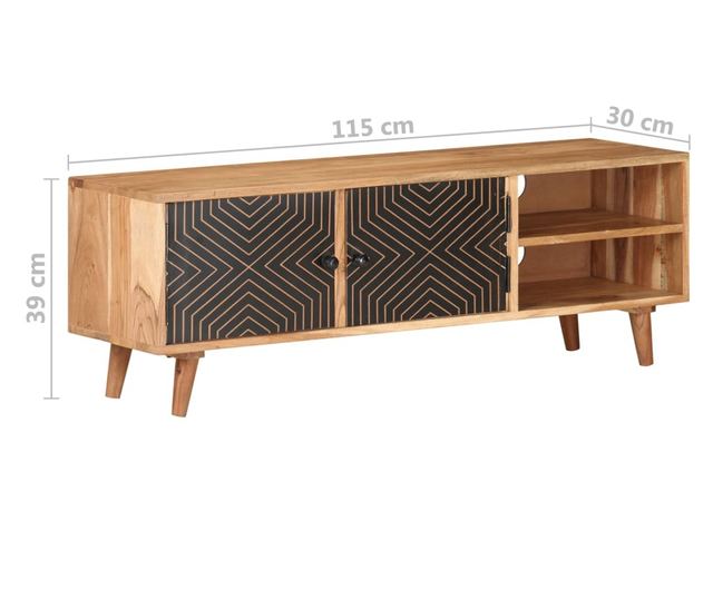 TV ormarić 115 x 30 x 39 cm od masivnog drva bagrema