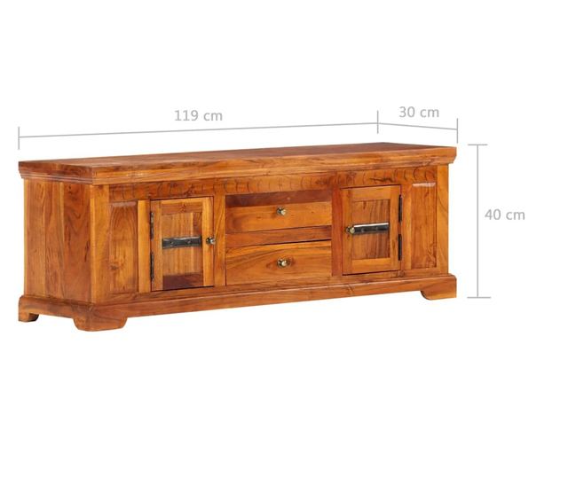 TV komoda, 119 x 30 x 40 cm, masivno drvo akacije