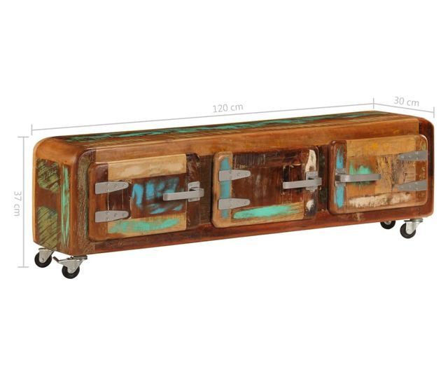 TV komoda, 120 x 30 x 37 cm, reciklirano masivno drvo