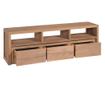 TV komoda, 120 x 30 x 40 cm, tikovina s prirodnim završetkom
