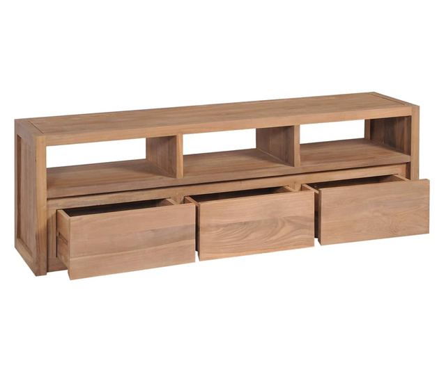 TV komoda, 120 x 30 x 40 cm, tikovina s prirodnim završetkom