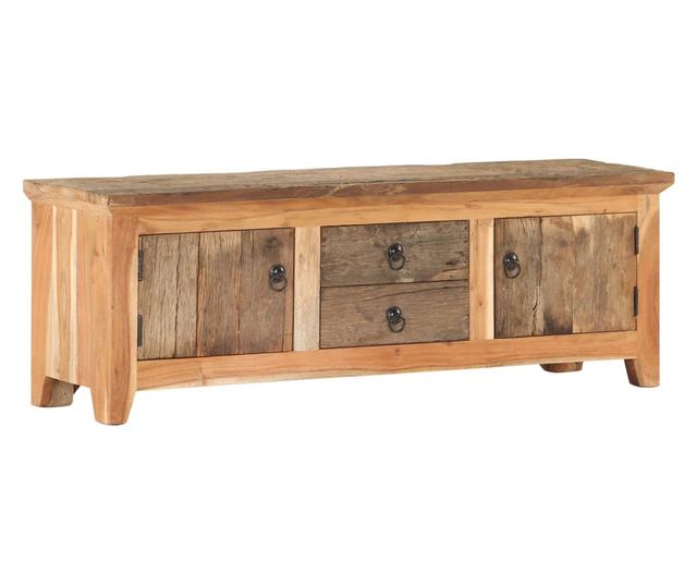 TV komoda, 120 x 30 x 40 cm, masivno drvo akacije/reciklirano drvo