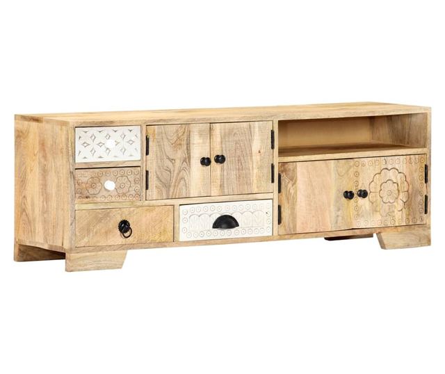 TV komoda, 120 x 30 x 40 cm, masivno drvo manga