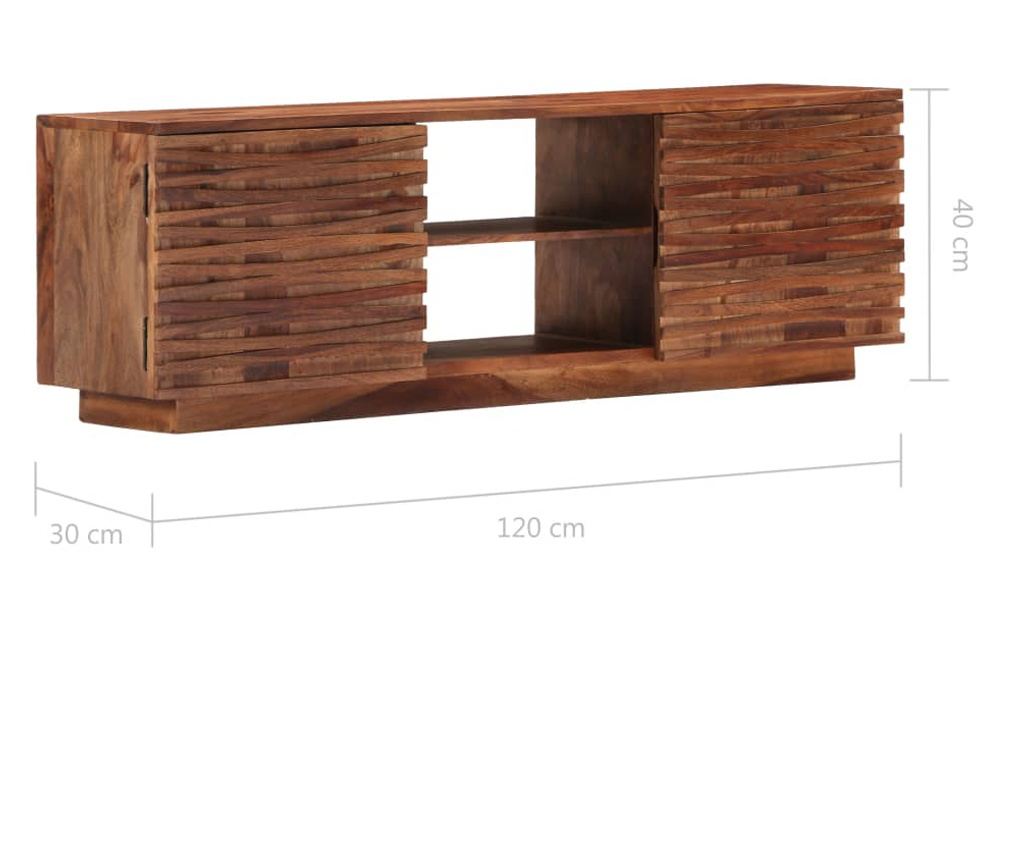 TV ormarić 120 x 30 x 40 cm od masivnog drva šišama - 17