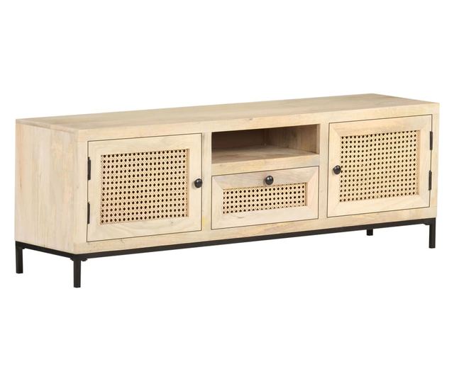 TV ormarić 120x30x40 cm od masivnog drva manga i prirodne trske