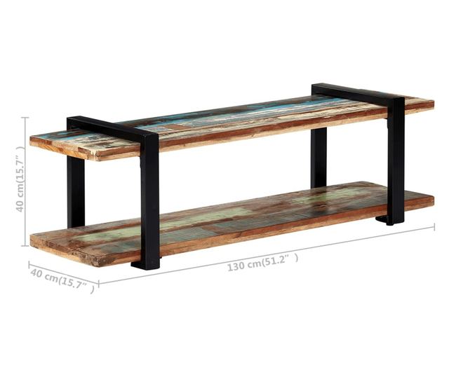 TV komoda, 130 x 40 x 40 cm, reciklirano masivno drvo