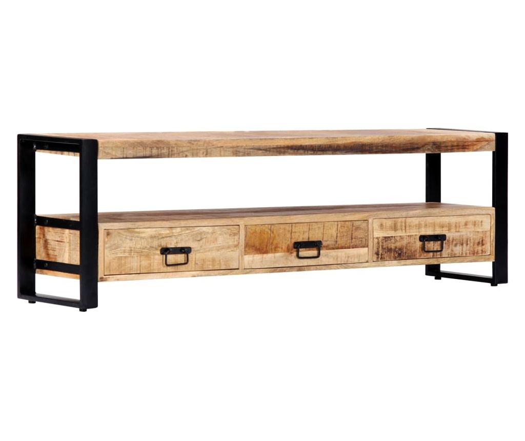TV komoda, 150x30x45 cm, masivno drvo manga - 8