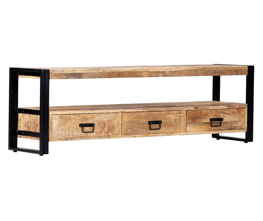 TV komoda, 150x30x45 cm, masivno drvo manga - 10