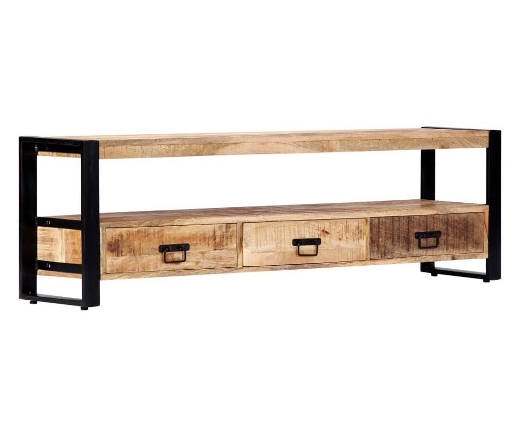 TV komoda, 150x30x45 cm, masivno drvo manga - 11