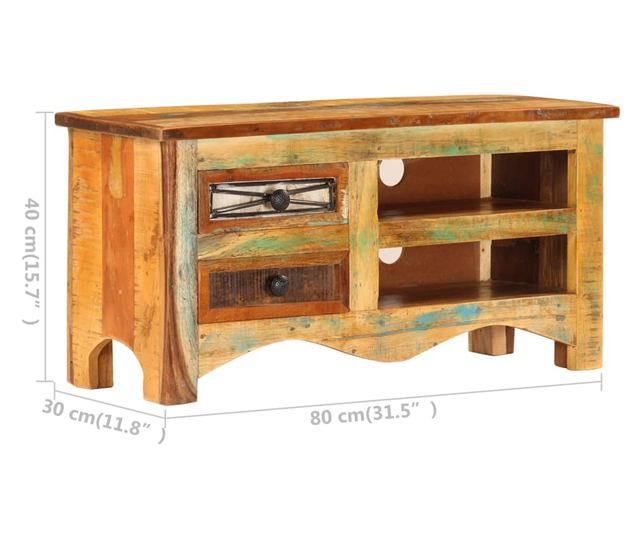 TV komoda, 80 x 30 x 40 cm, reciklirano masivno drvo