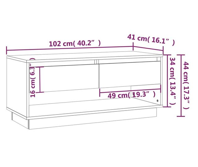 TV ormarić boja dimljenog hrasta 102 x 41 x 44 cm od iverice