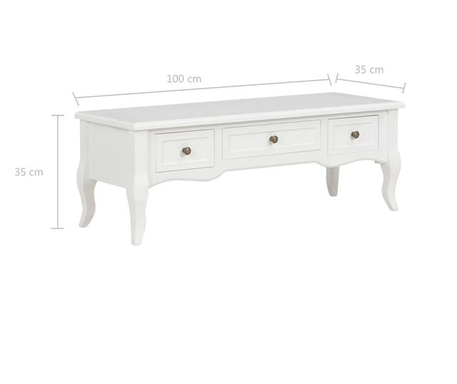 280048 TV Cabinet White 100x35x35 cm Wood