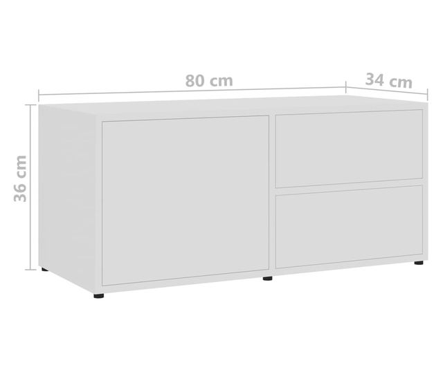 TV ormarić bijeli 80 x 34 x 36 cm od iverice