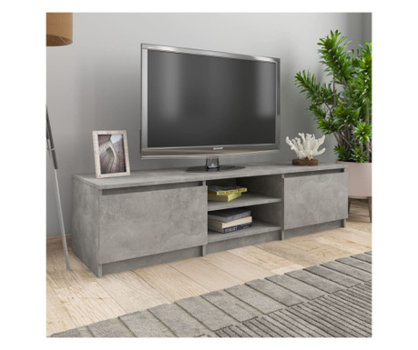 betonszürke forgácslap TV-szekrény 140 x 40 x 35,5 cm