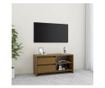 TV ormarić smeđa boja meda 80 x 31 x 39 cm od masivne borovine