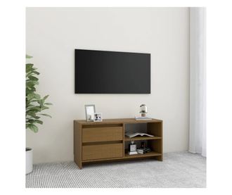TV ormarić smeđa boja meda 80 x 31 x 39 cm od masivne borovine
