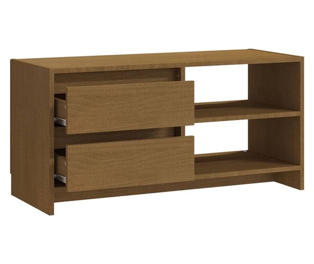 TV ormarić smeđa boja meda 80 x 31 x 39 cm od masivne borovine