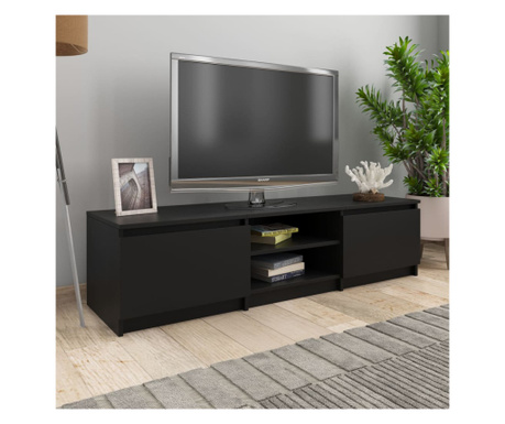 fekete forgácslap TV-szekrény 140 x 40 x 35,5 cm