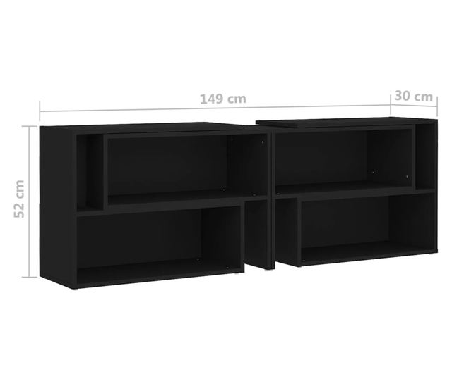TV ormarić crni 149 x 30 x 52 cm od iverice