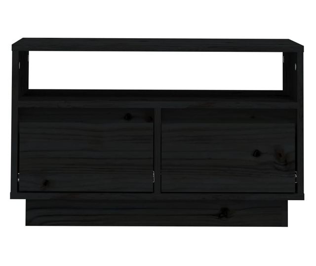 TV ormarić crni 60 x 35 x 37 cm od masivne borovine