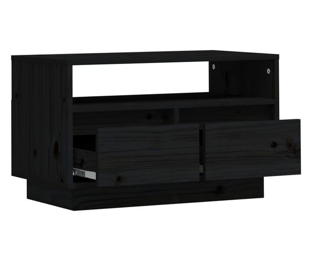 TV ormarić crni 60 x 35 x 37 cm od masivne borovine