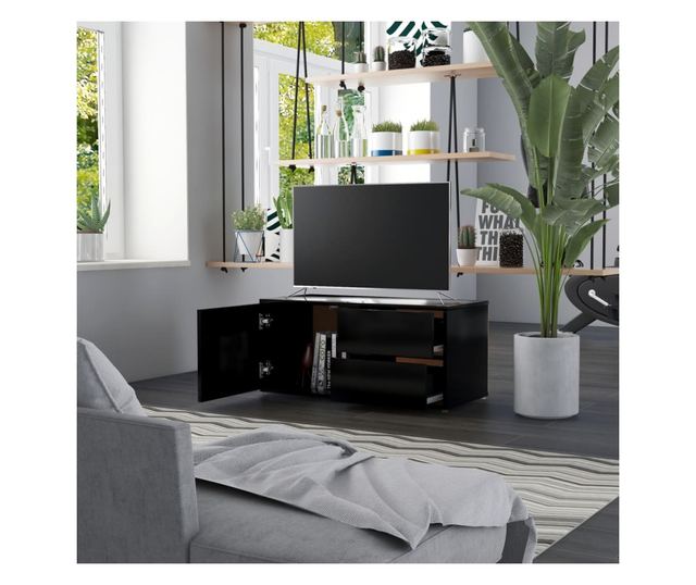 TV ormarić crni 80 x 34 x 36 cm od iverice