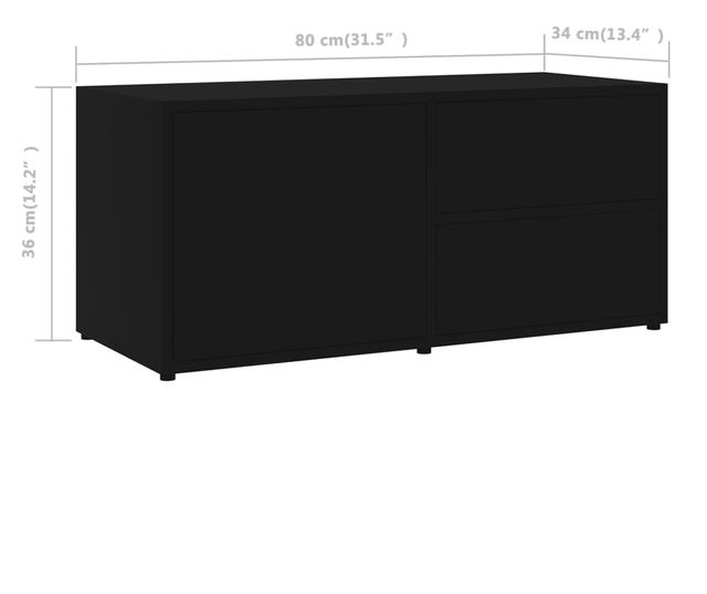 TV ormarić crni 80 x 34 x 36 cm od iverice