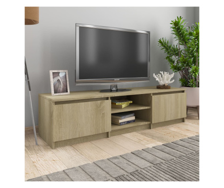 Sonoma-tölgy színű forgácslap TV-szekrény 140 x 40 x 35,5 cm
