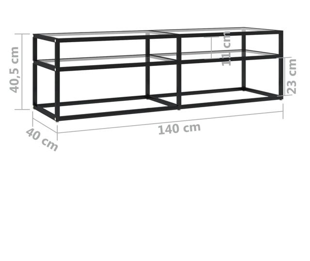 TV ormarić prozirni 140 x 40 x 40,5 cm od kaljenog stakla
