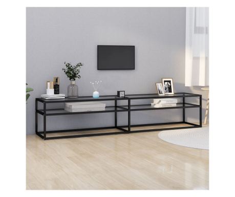 TV omarica prozorna 200x40x40,5 cm kaljeno steklo 