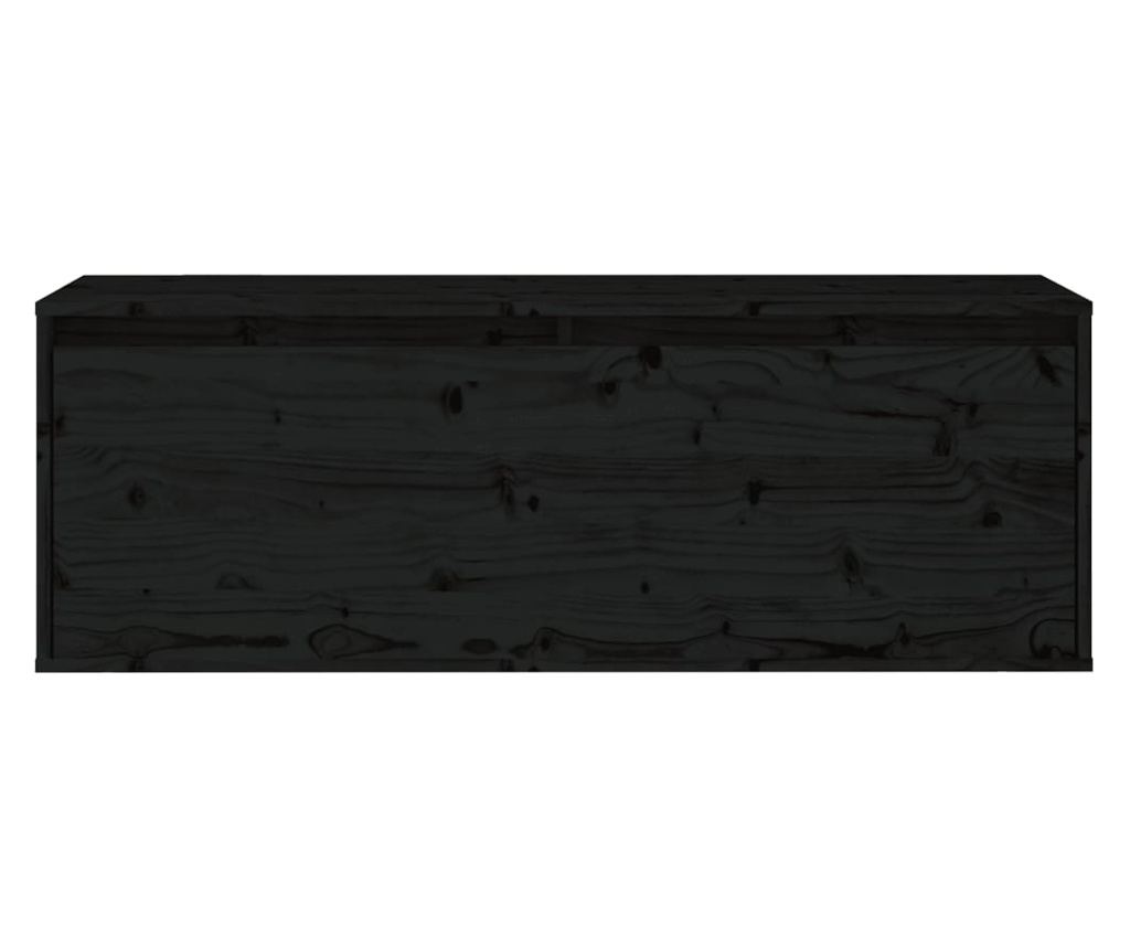 fekete tömör fenyőfa faliszekrény 100 x 30 x 35 cm - 13