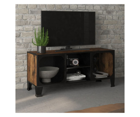 rusztikus barna fém és MDF TV-szekrény 105 x 36 x 47 cm