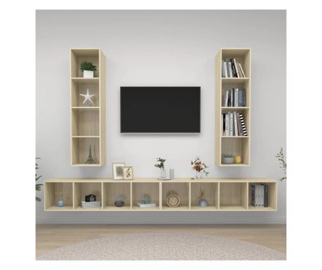 Zidni TV ormarići 4 kom boja hrasta sonome od iverice 