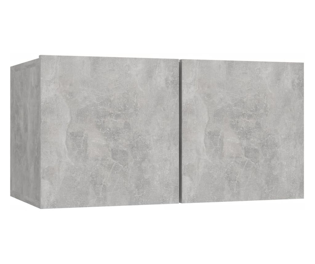 TV Ormarić Set, 4 Dijela, Betonsko Siva, Iverica - 4