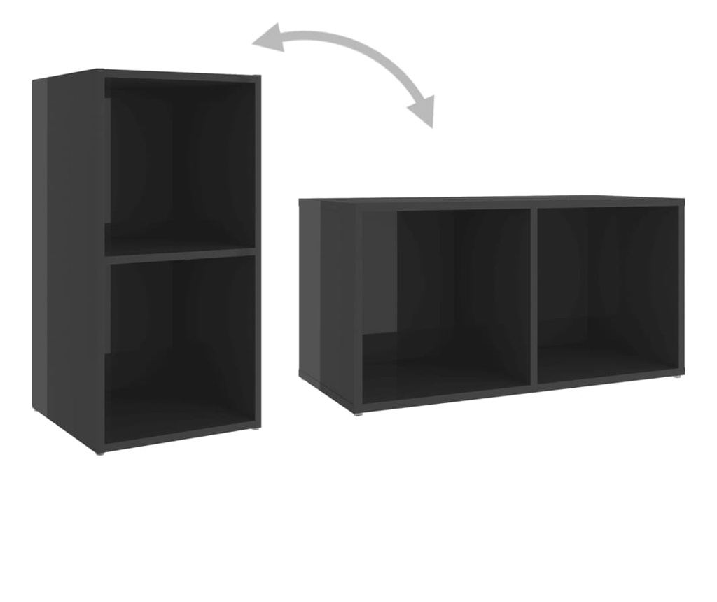 Set TV ormarića, 8 dijelova, visokog sjaja, siva, iverica - 5