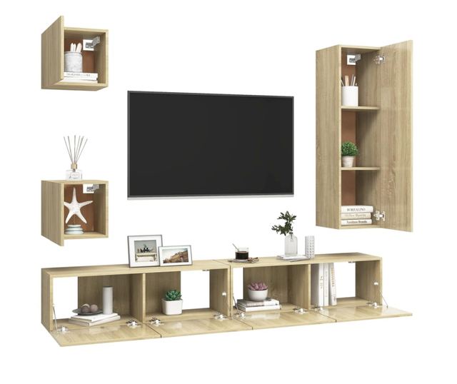 Set TV ormarića, 5 komada, sonoma hrast, MDF